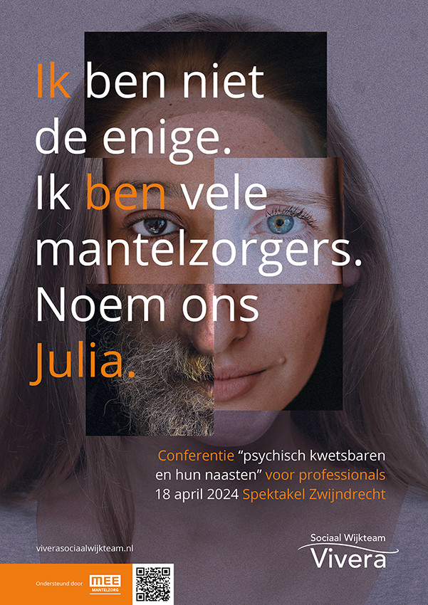 Campagne-poster-voor GGZ professionals, onderwerp Mantelzorgers van psychisch kwetsbaren