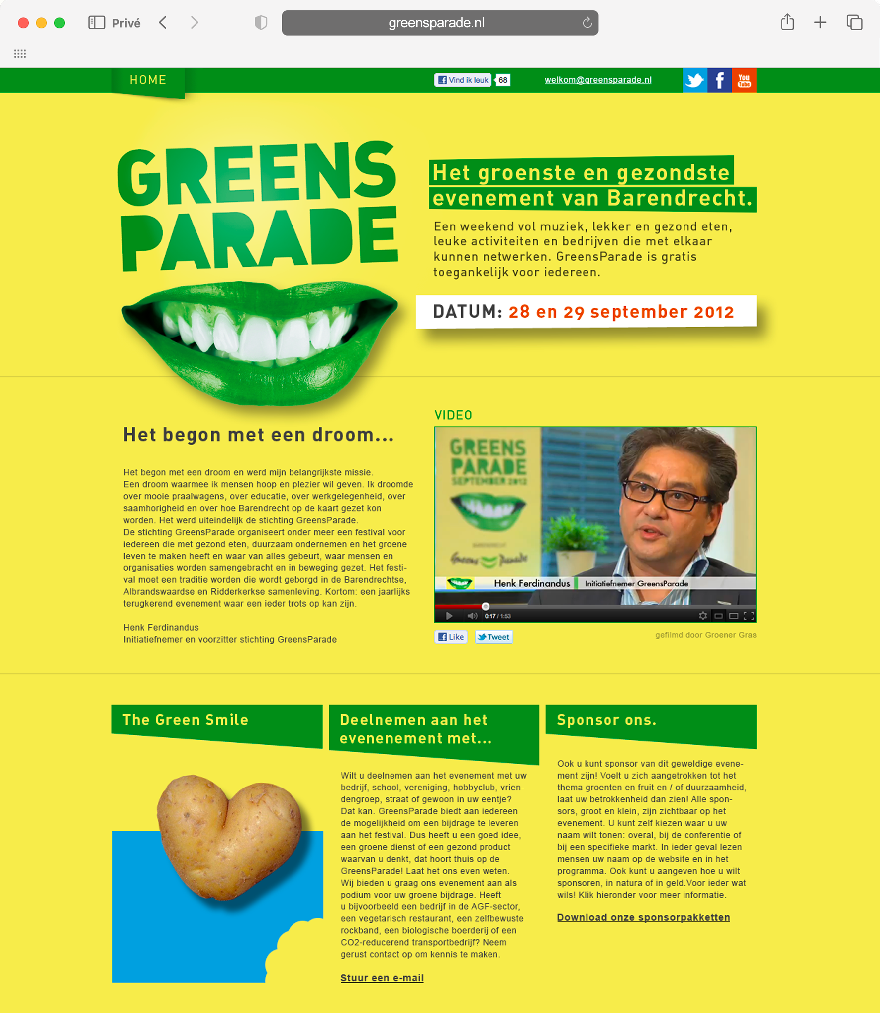 Website voor GreensParade ontwikkeld door reclamebureau Doen Communicatie