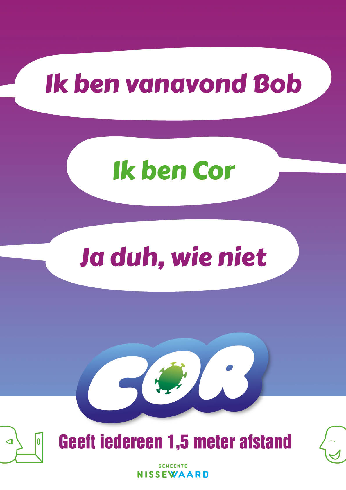 Campagne tegen Corona van Gemeente Nissewaard gemaakt door reclamebureau Doen Communicatie