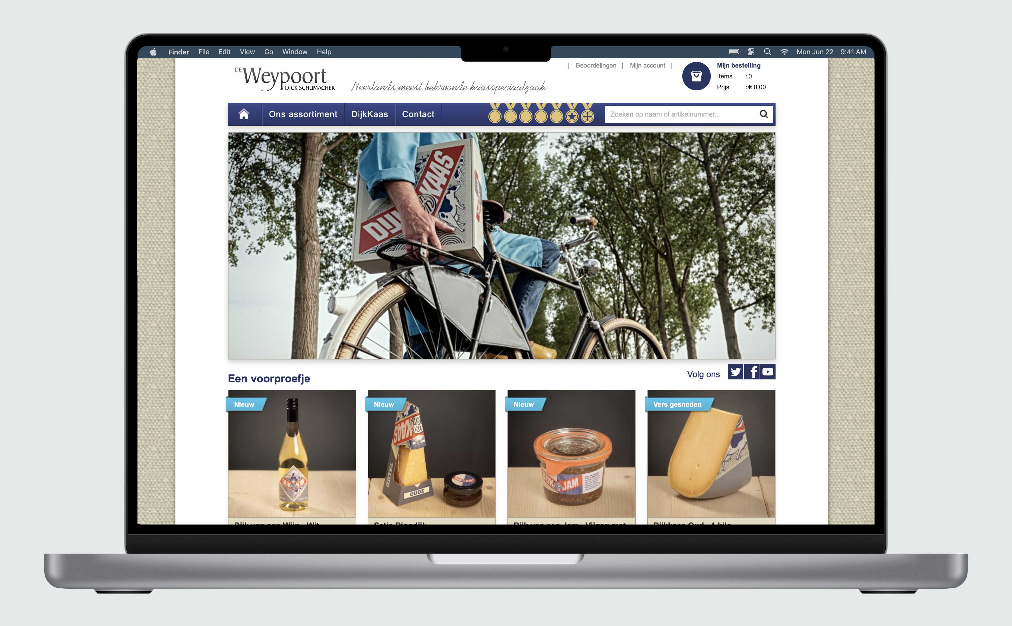 webshop, webwinkel van Dijkkaas door reclamebureau Doen Communicatie
